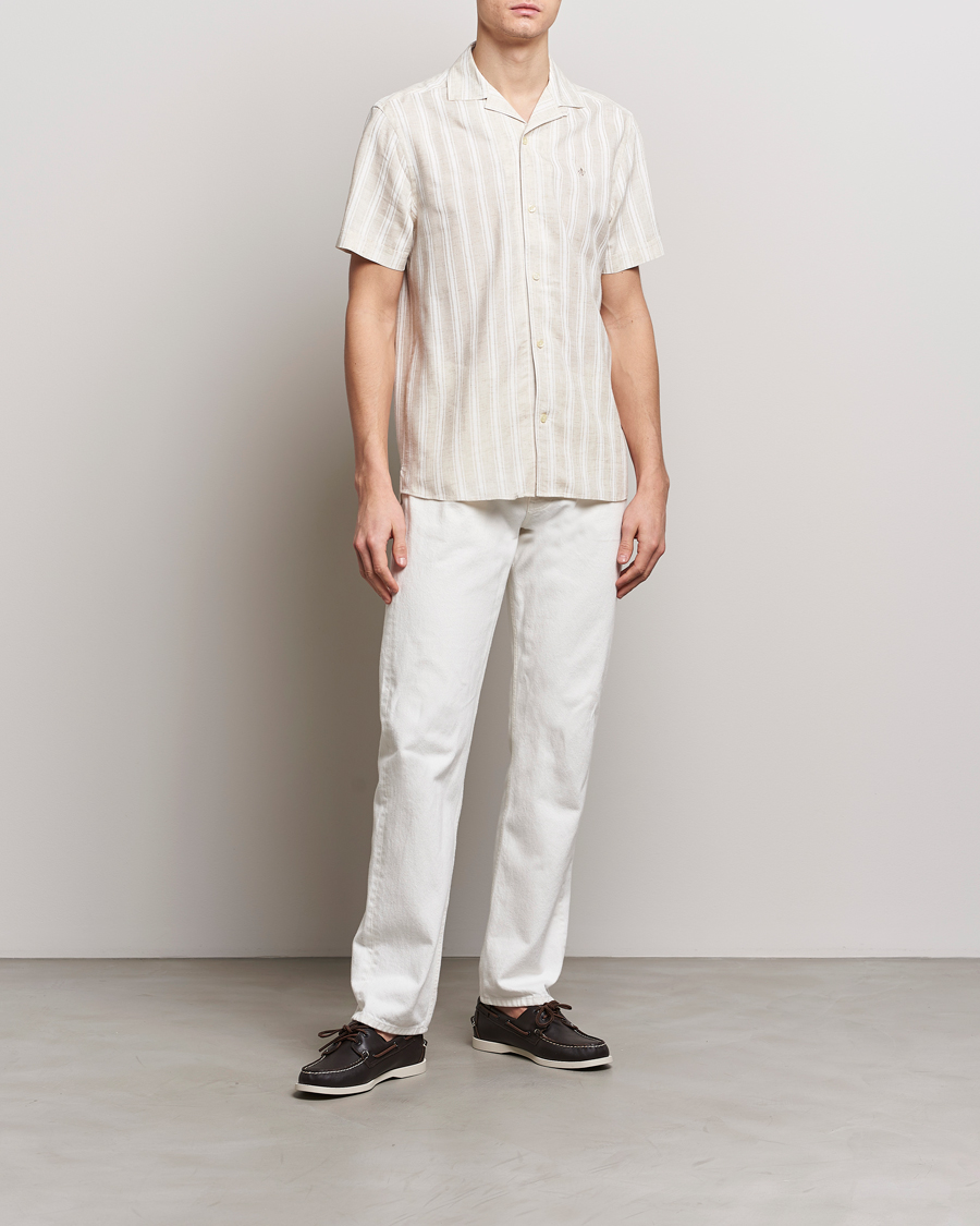 Uomini | Camicie | Morris | Printed Short Sleeve Shirt Off White