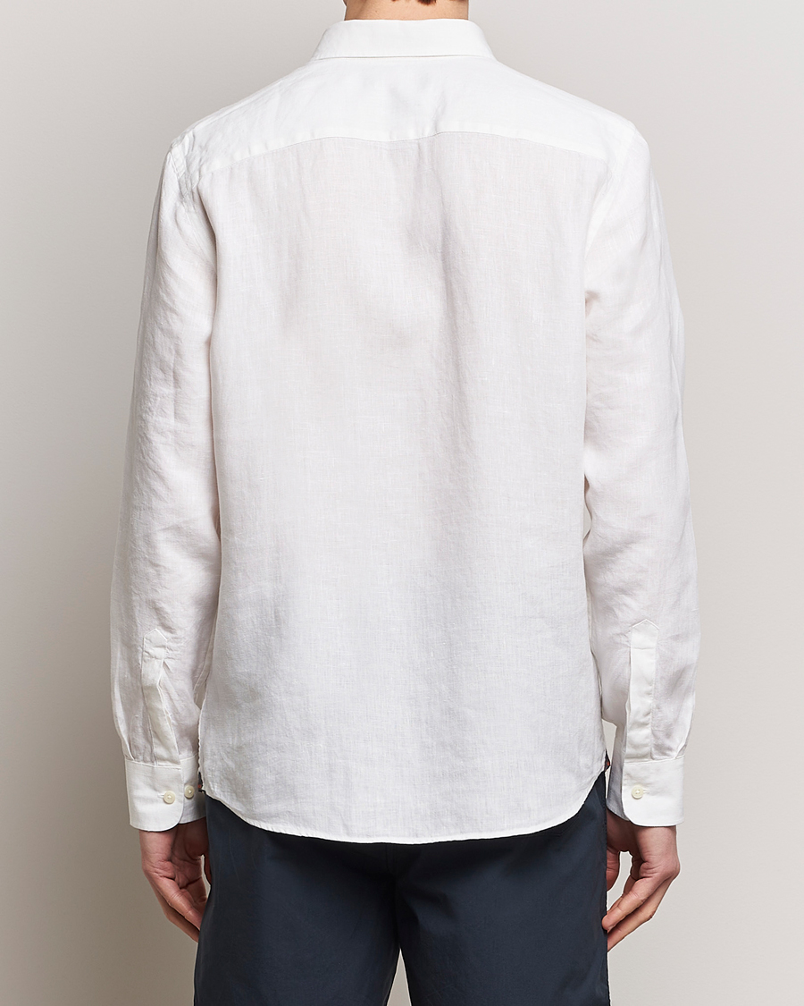 Uomini | Camicie | Morris | Douglas Linen Button Down Shirt White