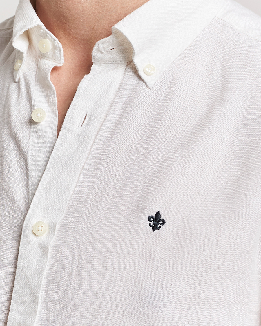 Uomini | Camicie | Morris | Douglas Linen Button Down Shirt White