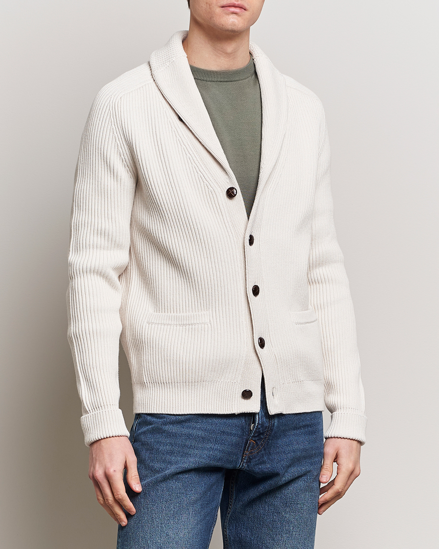 Uomini | Maglieria | Morris | Brayden Shawl Cardigan White