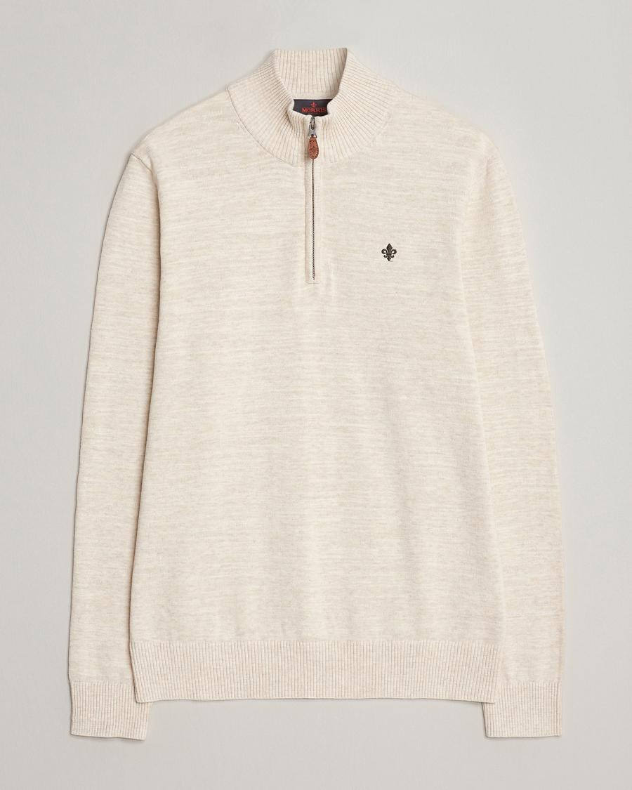 Uomini | Maglieria | Morris | Randall Cotton Half Zip Off White
