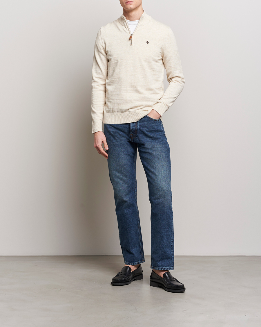 Uomini | Maglieria | Morris | Randall Cotton Half Zip Off White