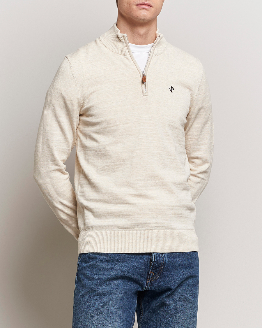 Uomini | Maglieria | Morris | Randall Cotton Half Zip Off White
