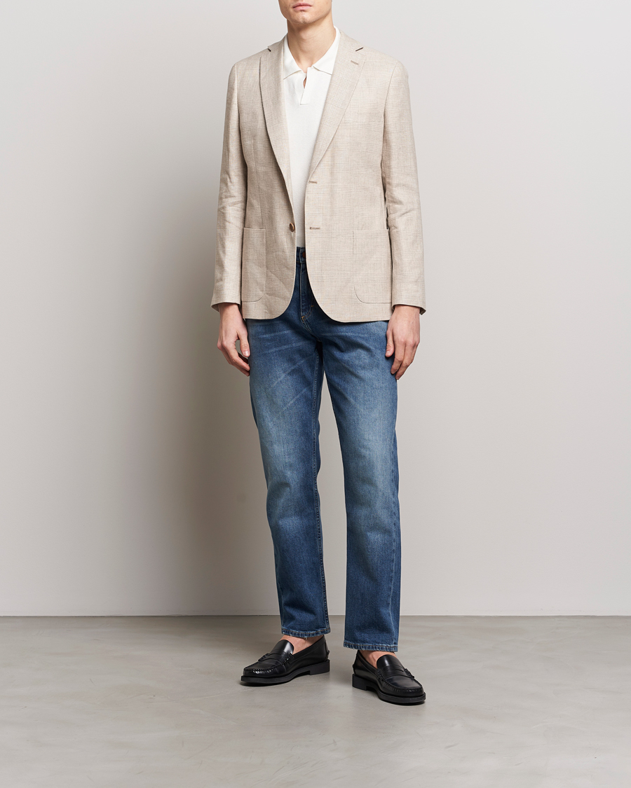 Uomini | Blazers | Morris | Archie Cotton Glencheck Blazer Khaki