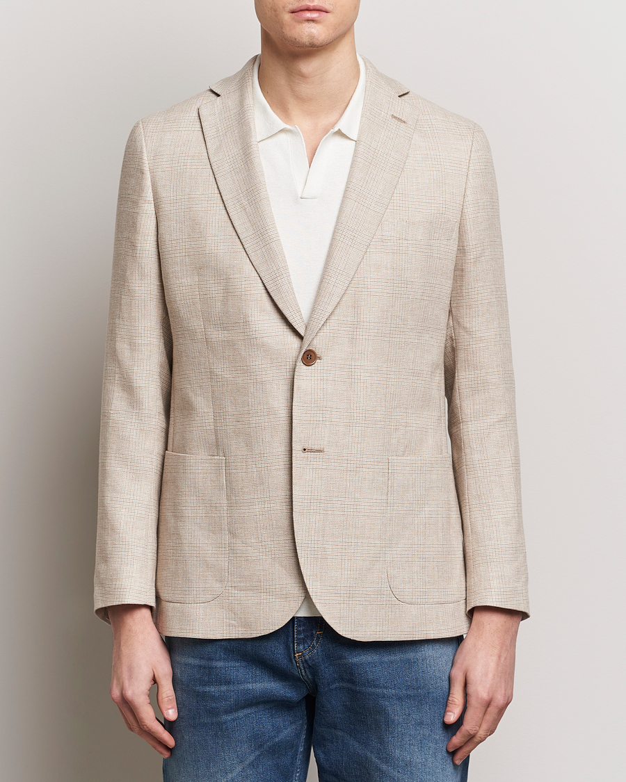 Uomini | Blazers | Morris | Archie Cotton Glencheck Blazer Khaki
