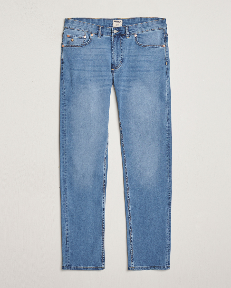 Uomini | Jeans | Morris | James Satin Jeans Light Blue