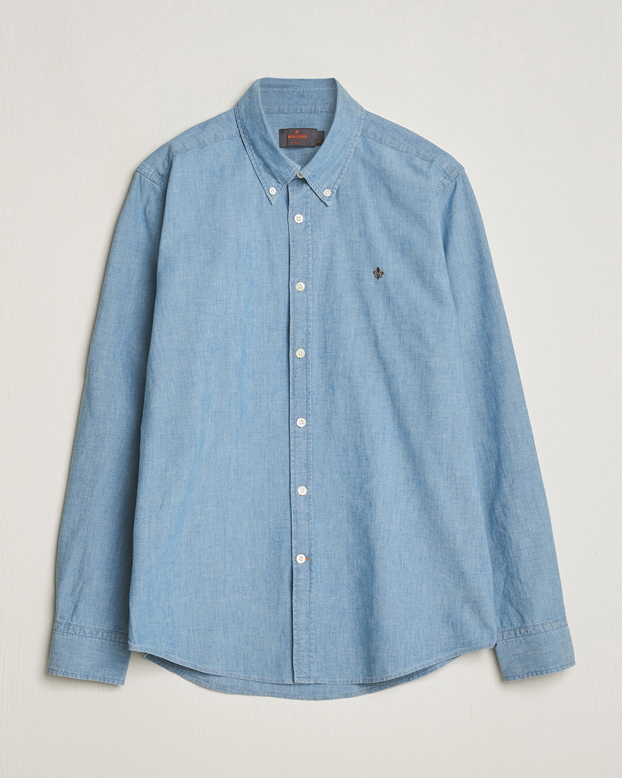 Uomini | Camicie | Morris | Slim Fit Chambray Shirt Blue