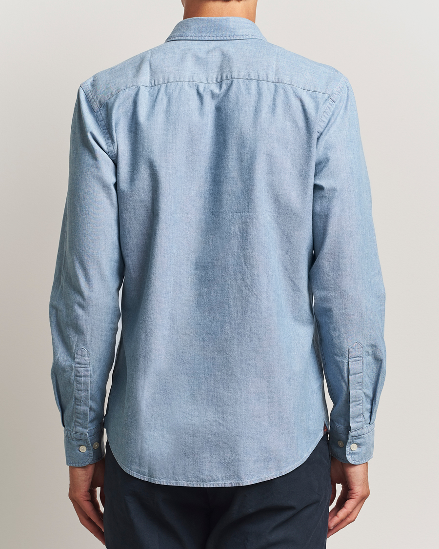 Uomini | Camicie | Morris | Slim Fit Chambray Shirt Blue
