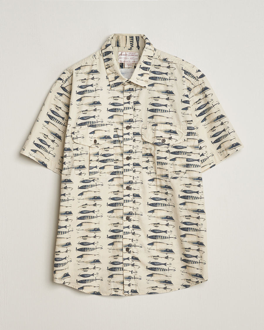 Uomini | Camicie | Filson | Washed Short Sleeve Feather Cloth Shirt Natural