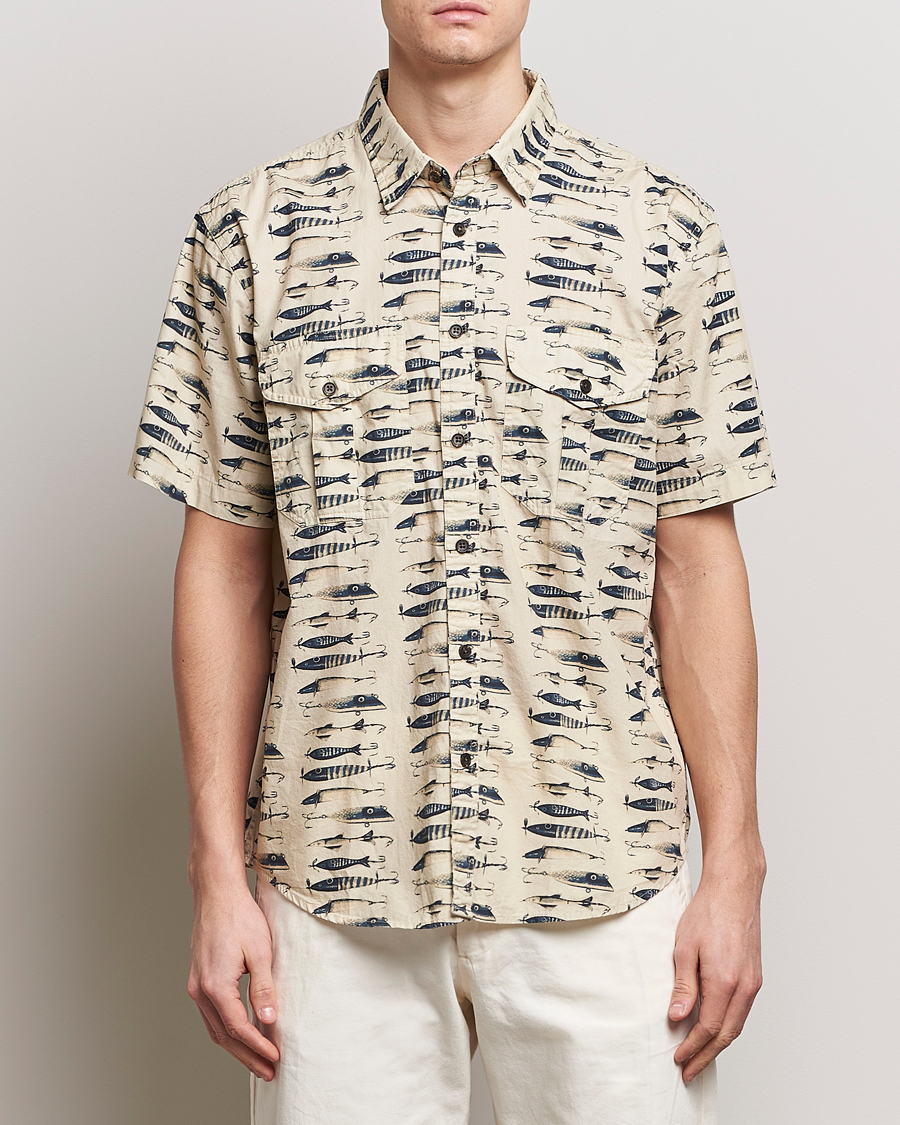Uomini | Camicie | Filson | Washed Short Sleeve Feather Cloth Shirt Natural