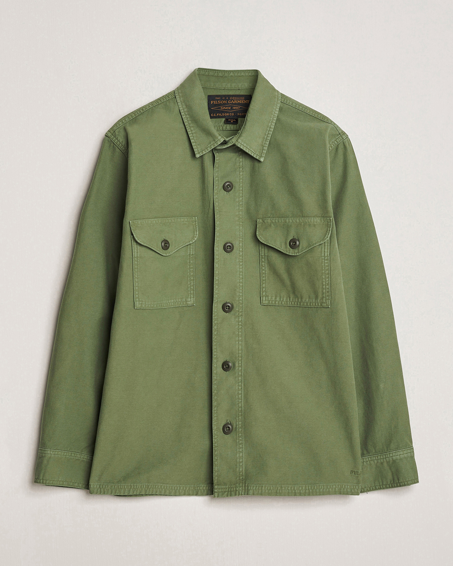 Uomini | Giacche | Filson | Reverse Sateen Jac-Shirt Washed Green