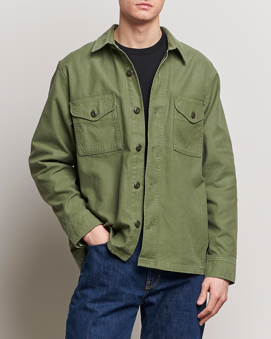 Uomini | Giacche | Filson | Reverse Sateen Jac-Shirt Washed Green