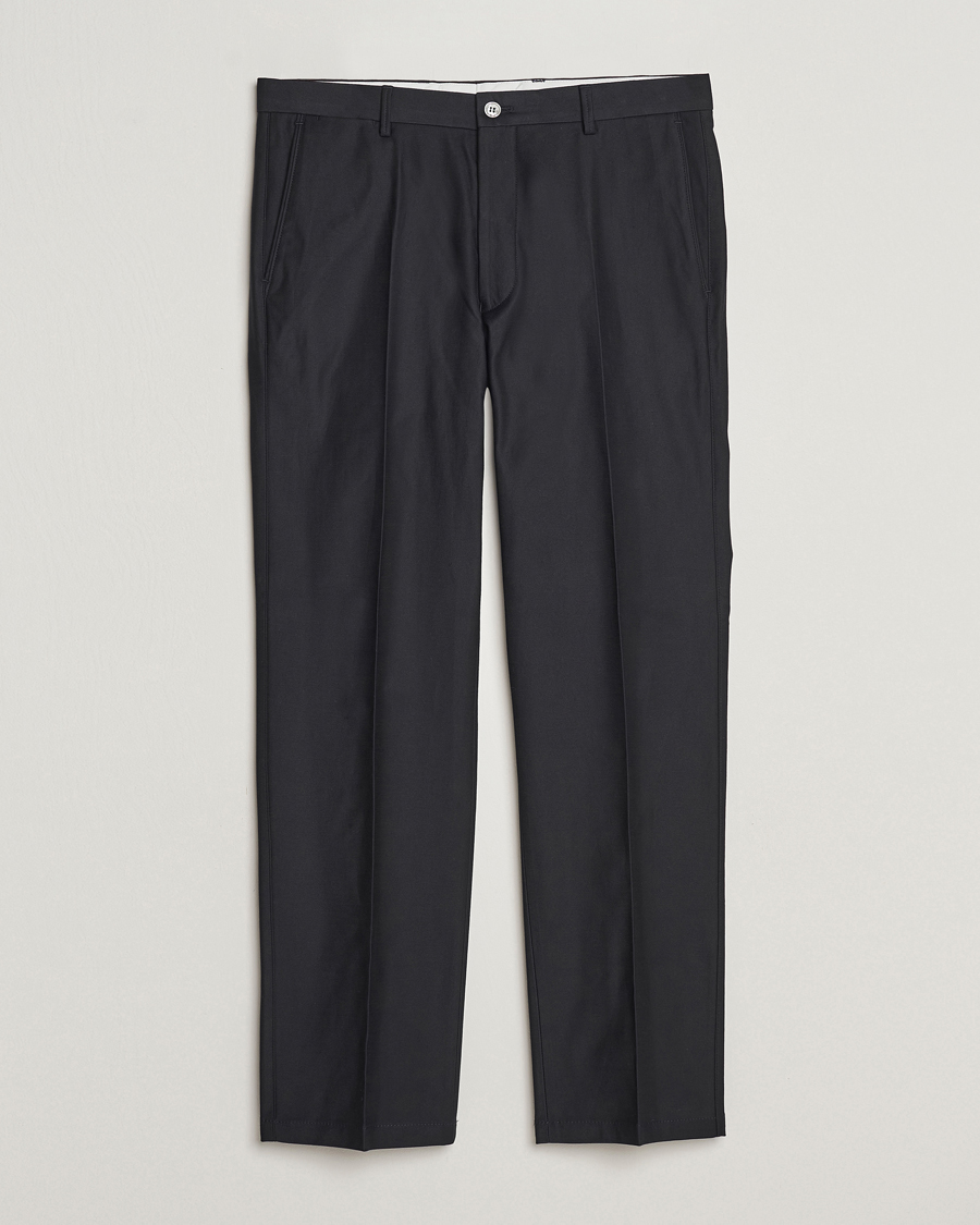 Uomini | Pantaloni | Oscar Jacobson | Decker Cotton Trousers Black