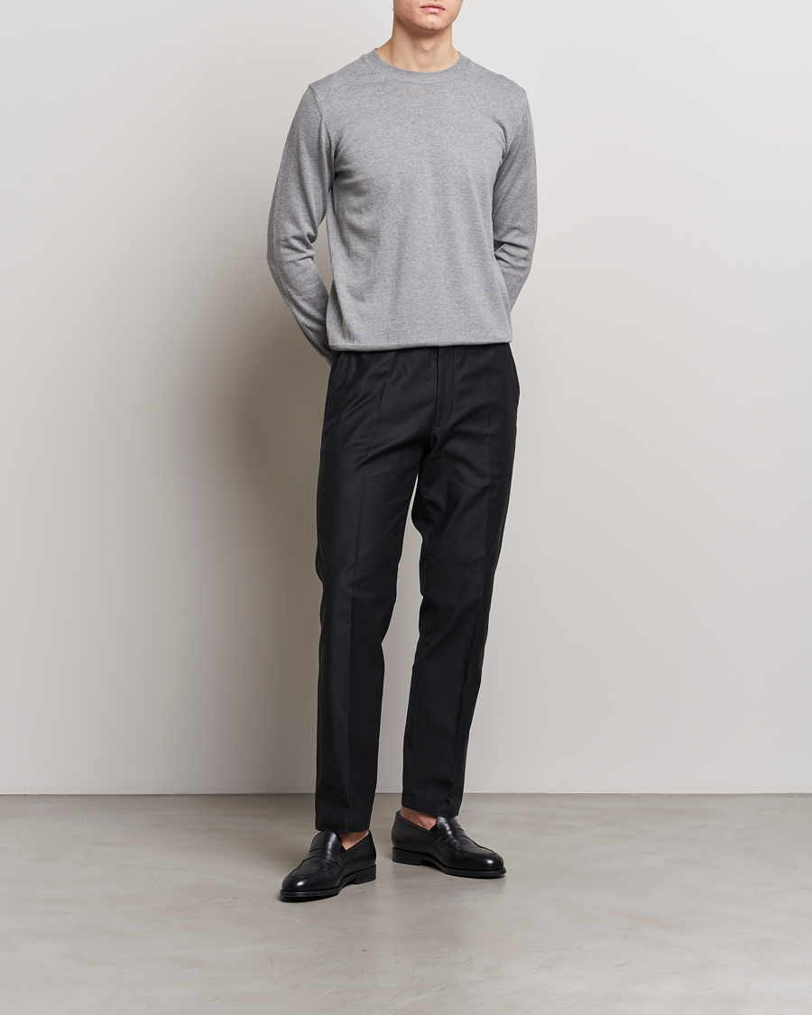 Uomini | Pantaloni | Oscar Jacobson | Decker Cotton Trousers Black