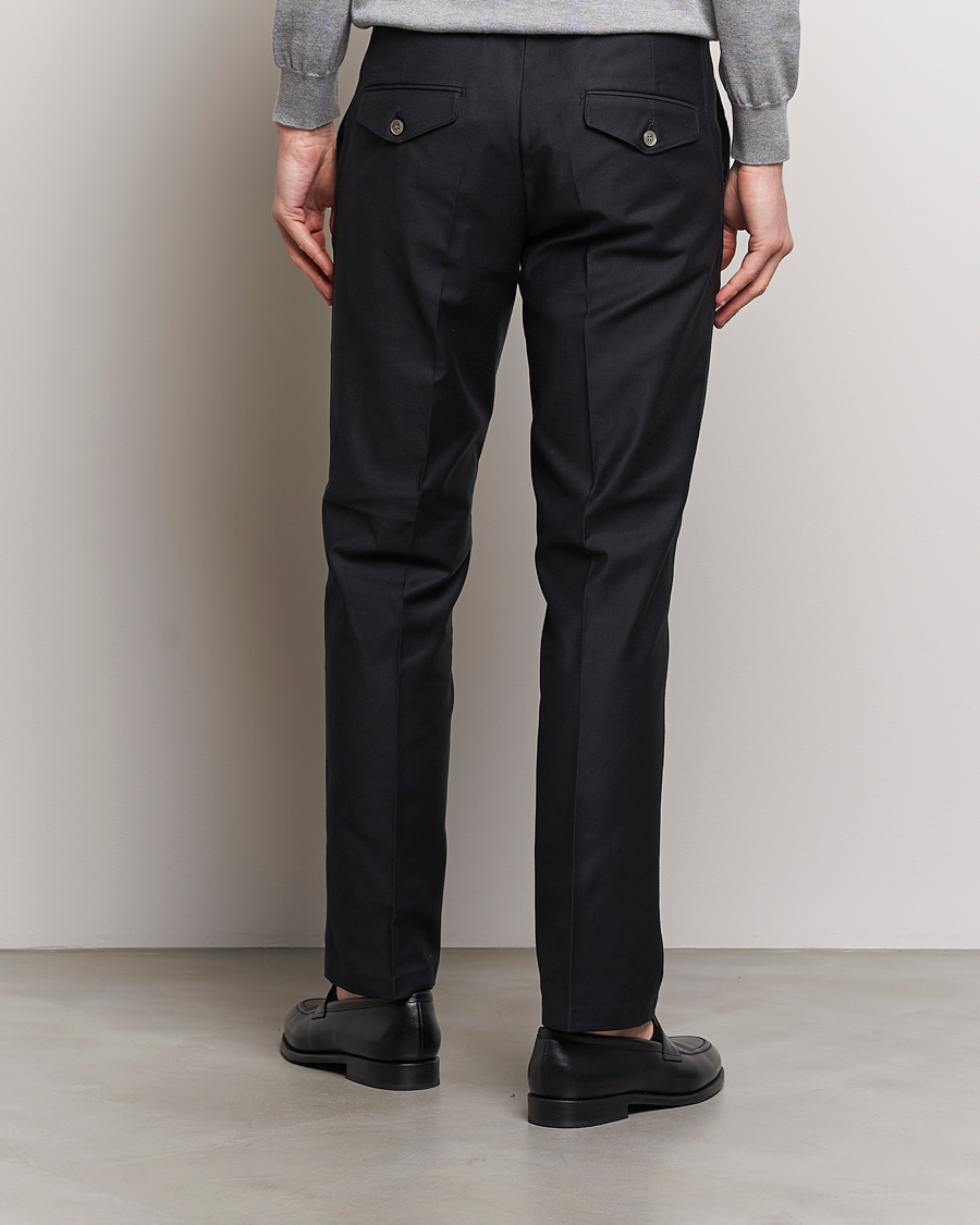 Uomini | Pantaloni | Oscar Jacobson | Decker Cotton Trousers Black