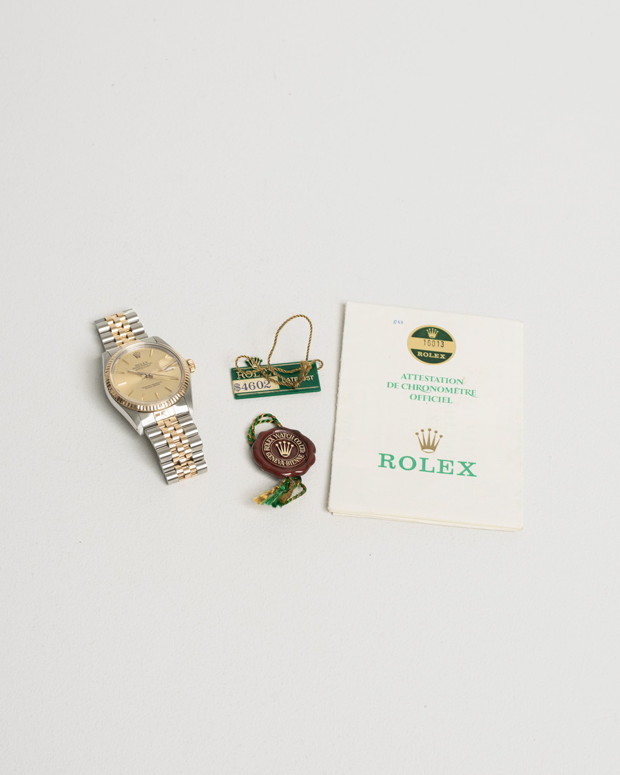 Uomini | Rolex Pre-Owned Datejust 16013 Oystert Perpetual G/S Silver | Rolex Pre-Owned | Datejust 16013 Oystert Perpetual G/S Silver