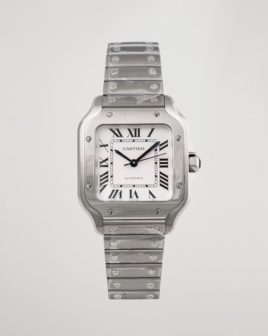Uomini | Cartier Pre-Owned Santos De Cartier WSSA0029 Steel White Silver | Cartier Pre-Owned | Santos De Cartier WSSA0029 Steel White Silver