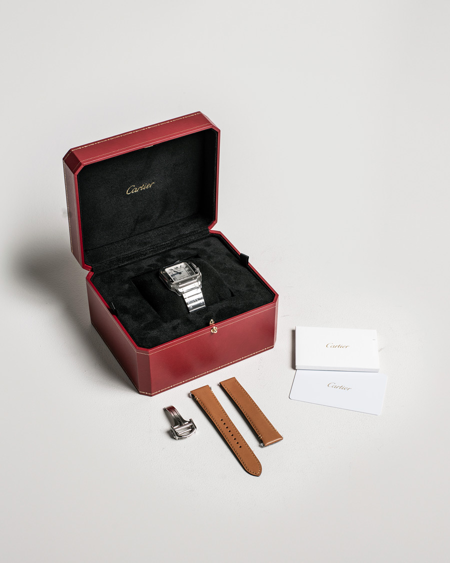 Uomini | Cartier Pre-Owned Santos De Cartier WSSA0029 Steel White Silver | Cartier Pre-Owned | Santos De Cartier WSSA0029 Steel White Silver