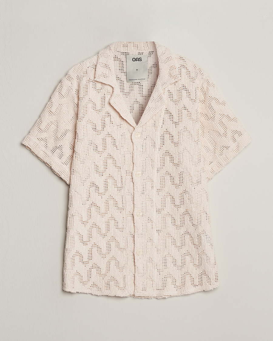 Uomini | Camicie | OAS | Atlas Cuba Crochet Shirt Off White