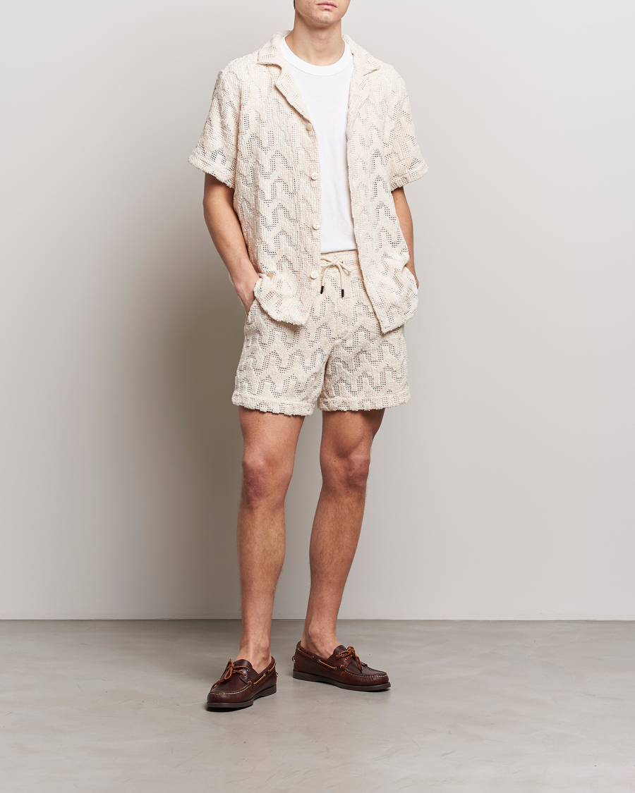 Uomini | Camicie | OAS | Atlas Cuba Crochet Shirt Off White