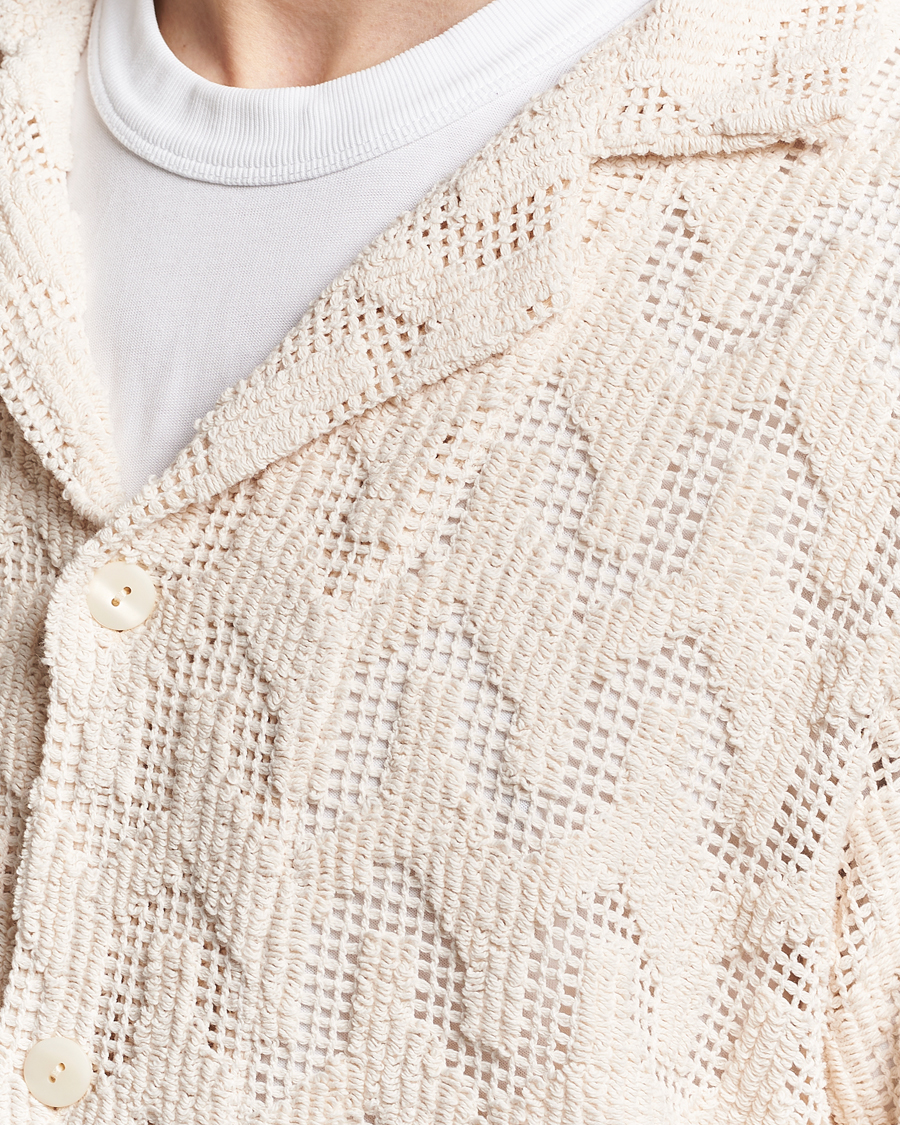 Uomini | Camicie | OAS | Atlas Cuba Crochet Shirt Off White