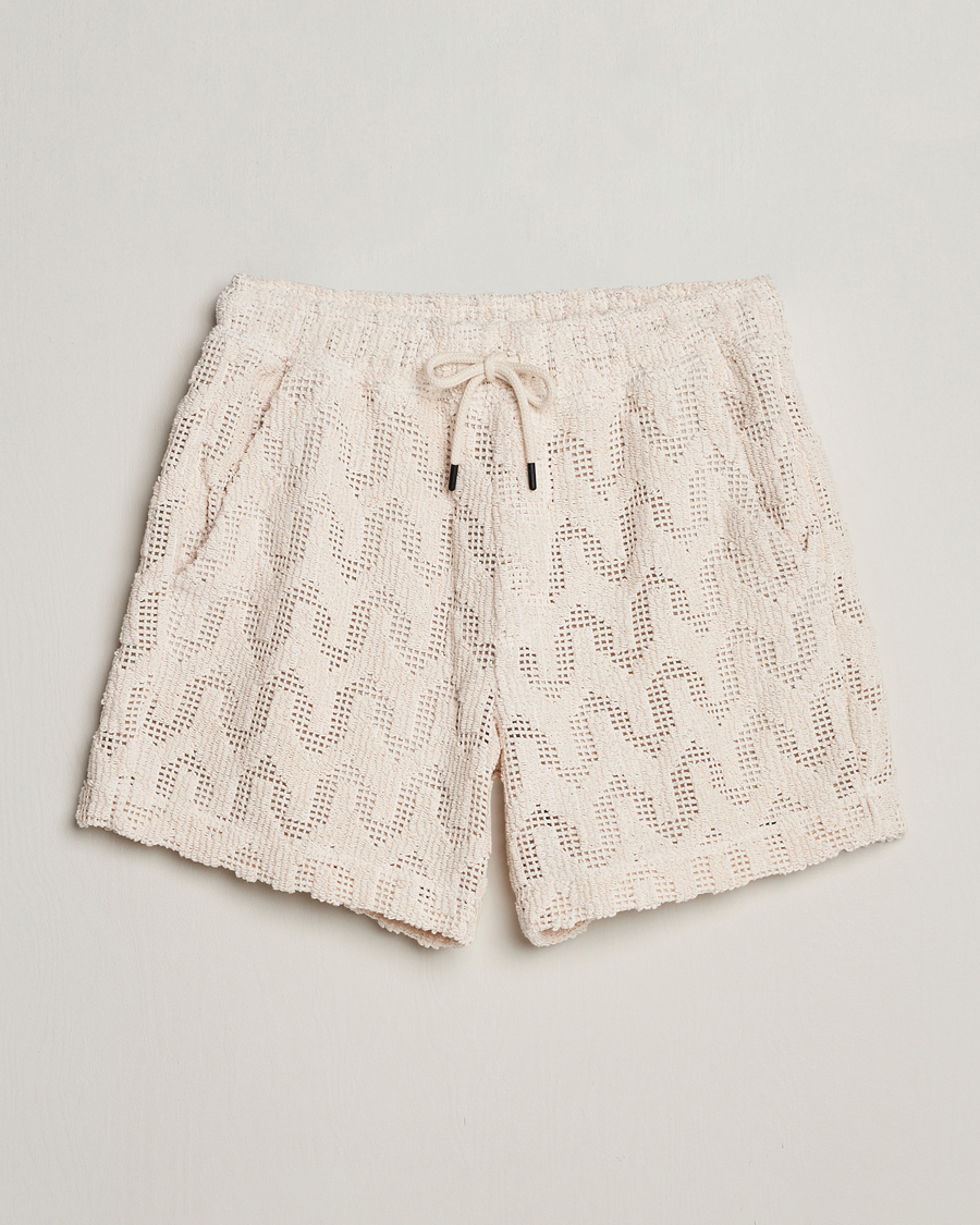 Uomini | Pantaloncini | OAS | Atlas Cuba Crochet Shorts Off White