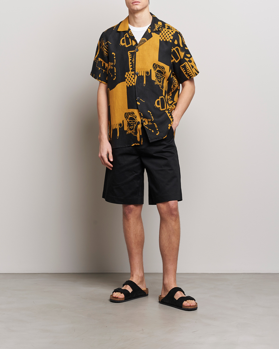 Uomini | Camicie | OAS | Short Sleeve Cuba Linen Shirt Krispy Night