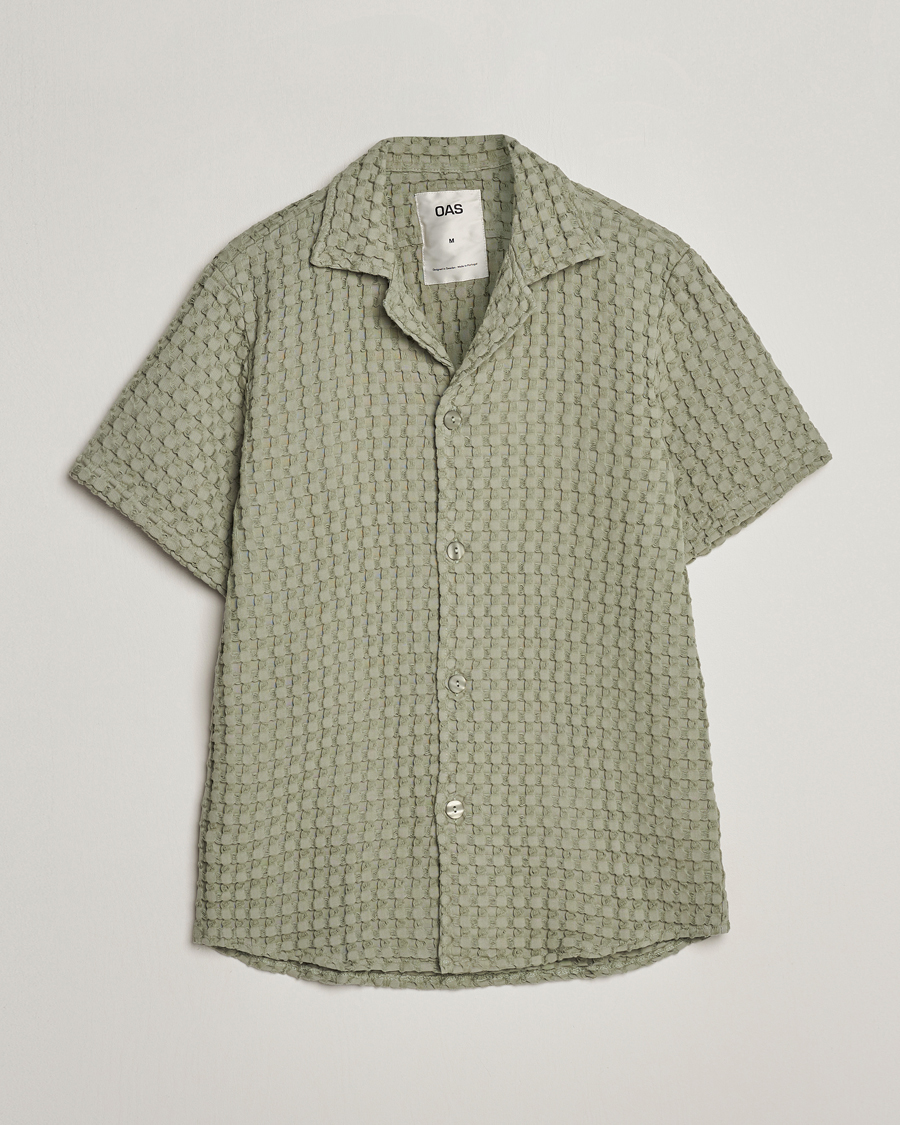 Uomini | Camicie | OAS | Cuba Waffle Shirt Dusty Green