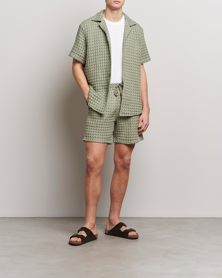 Uomini | Camicie | OAS | Cuba Waffle Shirt Dusty Green