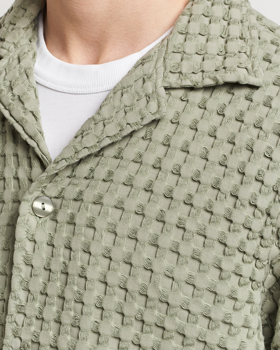 Uomini | Camicie | OAS | Cuba Waffle Shirt Dusty Green