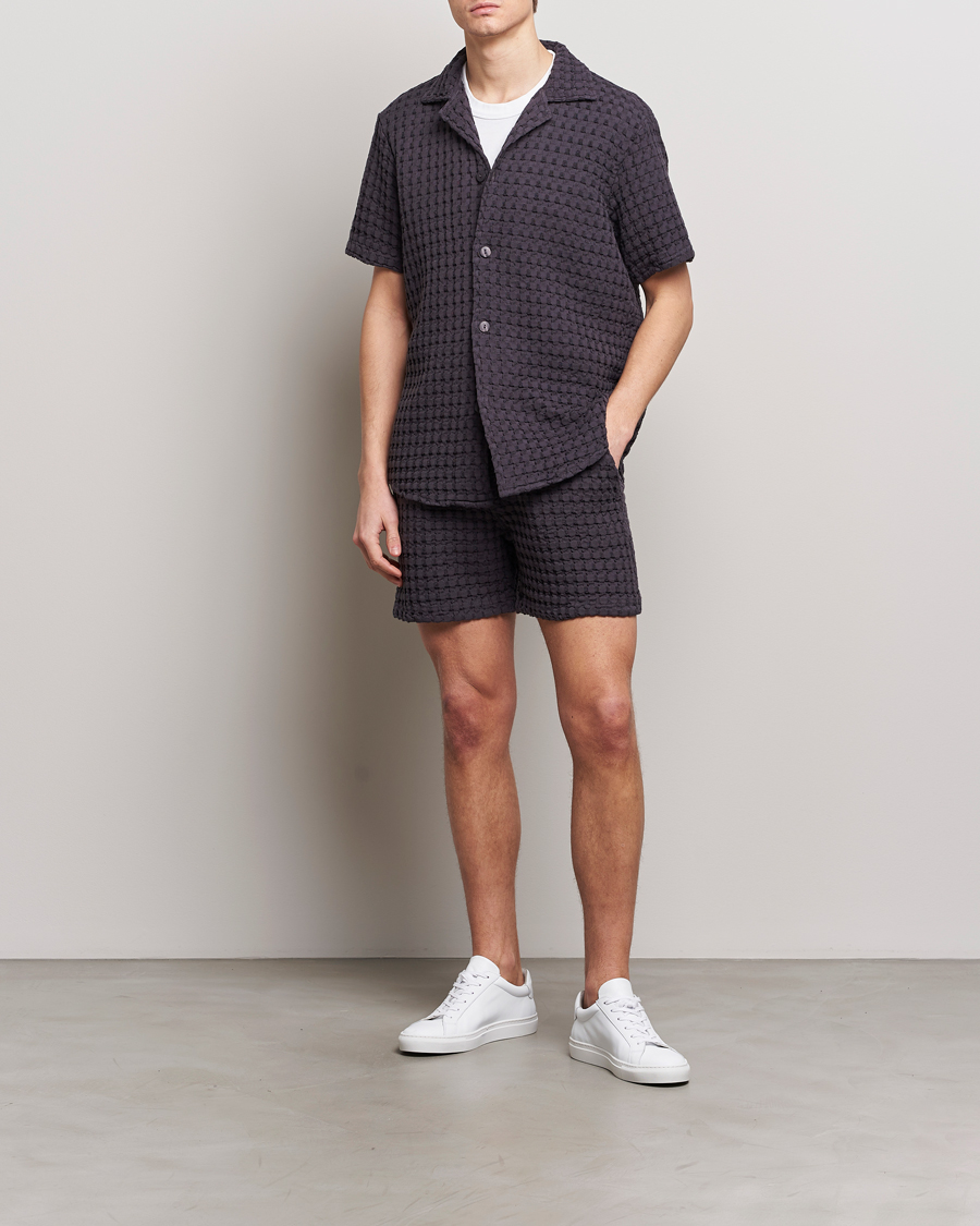 Uomini | Camicie | OAS | Cuba Waffle Shirt Nearly Black