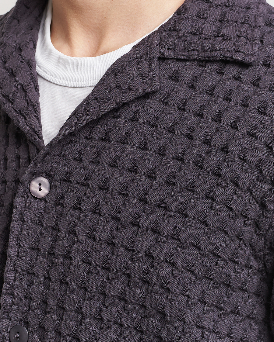 Uomini | Camicie | OAS | Cuba Waffle Shirt Nearly Black