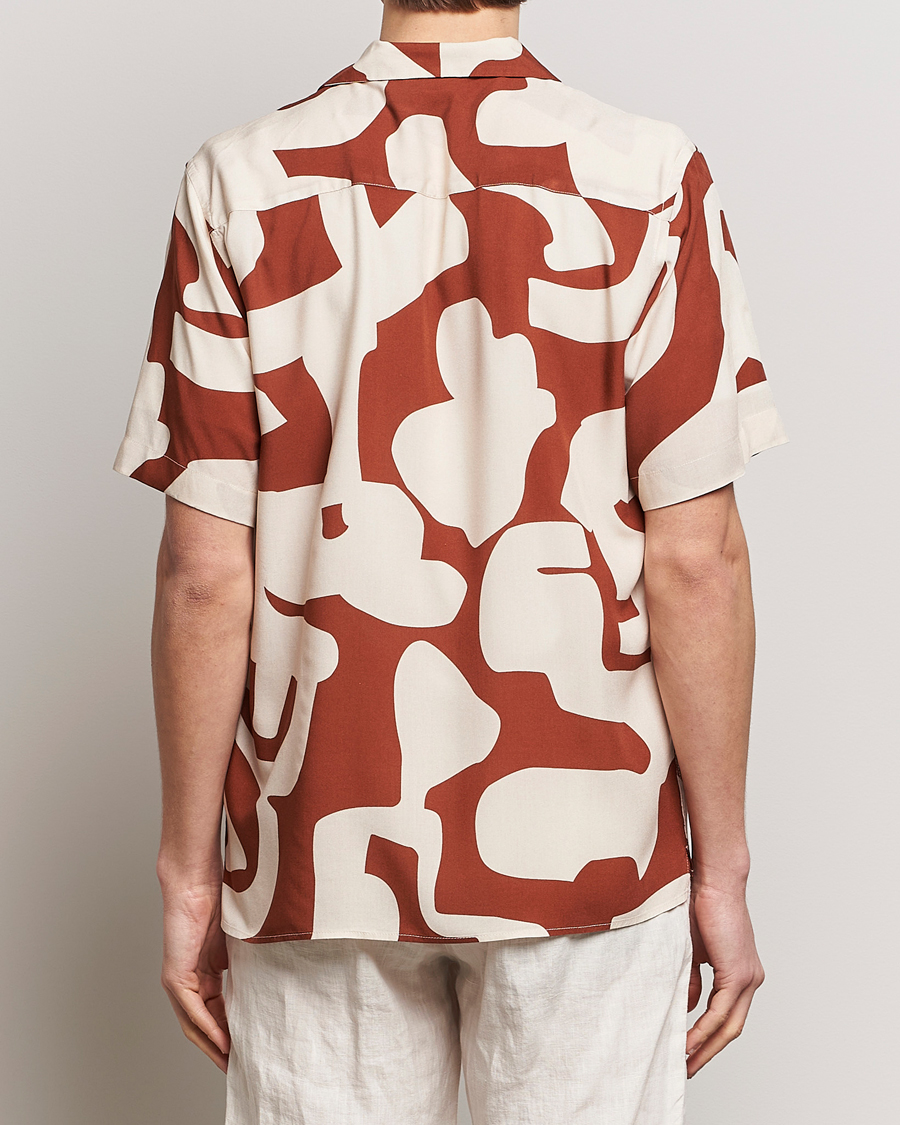 Uomini | Camicie | OAS | Viscose Resort Short Sleeve Shirt Russet Puzzlotec
