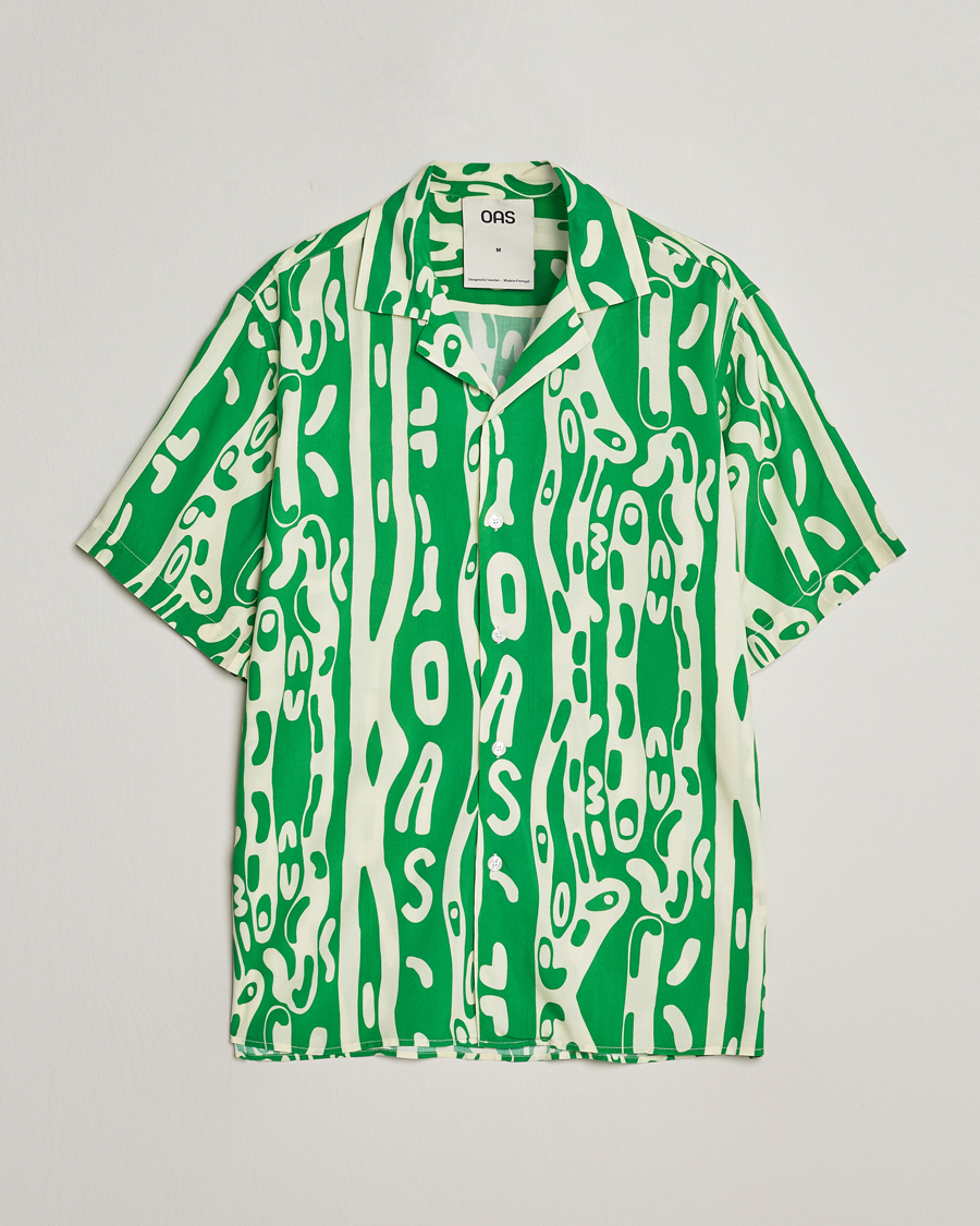 Uomini | Camicie | OAS | Viscose Resort Short Sleeve Shirt Verdant