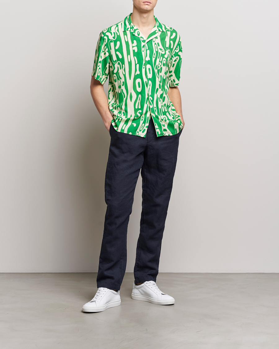 Uomini | Camicie | OAS | Viscose Resort Short Sleeve Shirt Verdant