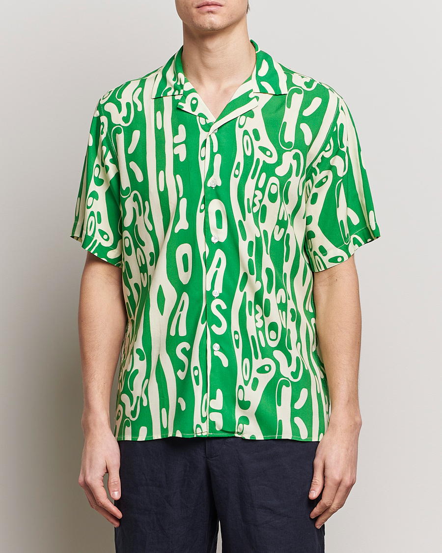 Uomini | Camicie | OAS | Viscose Resort Short Sleeve Shirt Verdant