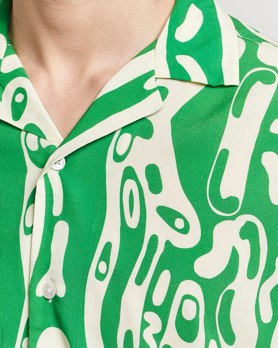 Uomini | Camicie | OAS | Viscose Resort Short Sleeve Shirt Verdant