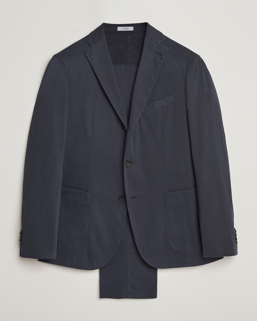Uomini | Abiti | Boglioli | K Jacket Cotton Stretch Suit Navy
