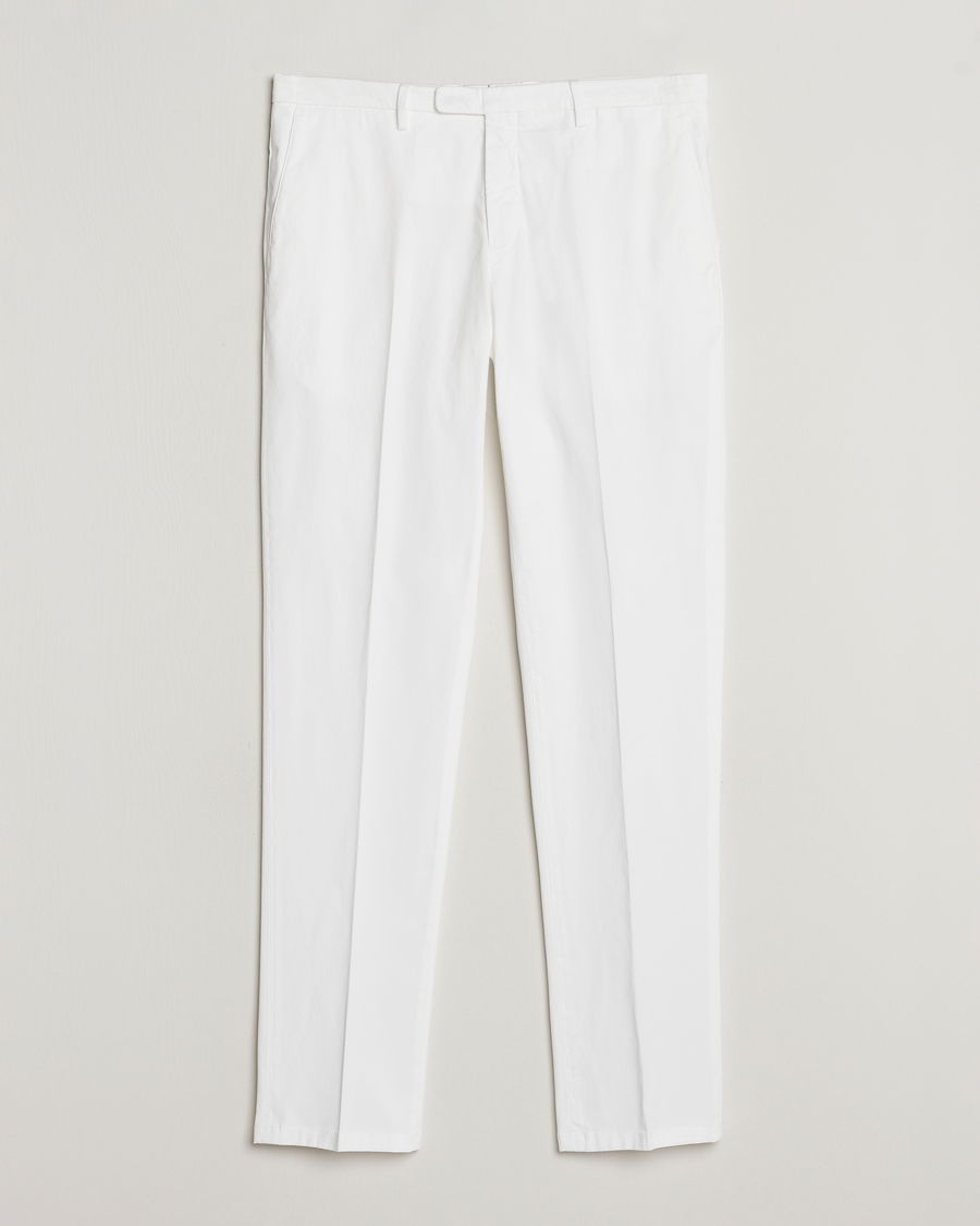 Uomini | Pantaloni | Boglioli | Cotton Stretch Chinos White