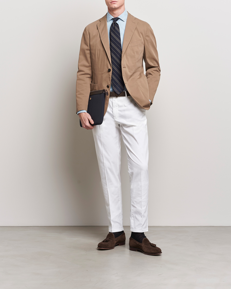 Uomini | Pantaloni | Boglioli | Cotton Stretch Chinos White