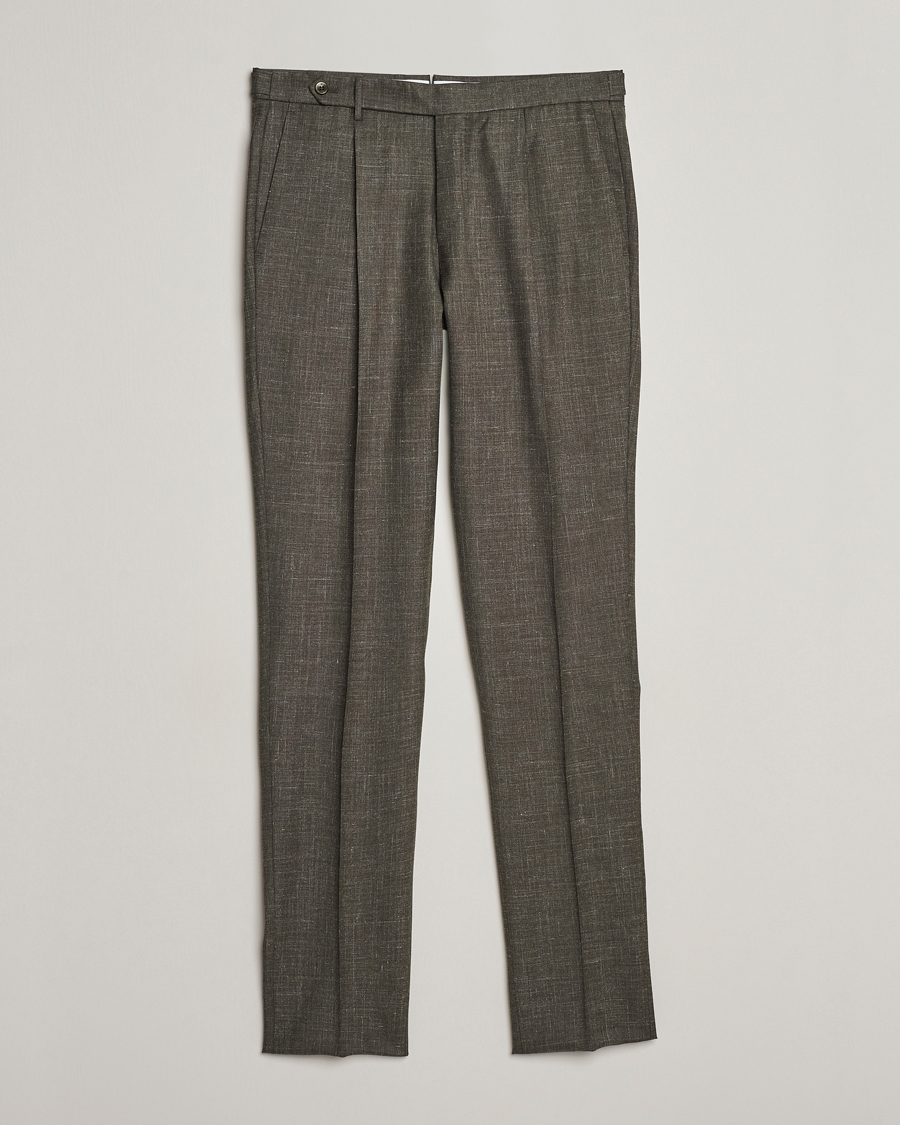 Uomini | Pantaloni | PT01 | Gentleman Fit Wool/Silk Trousers Dark Brown