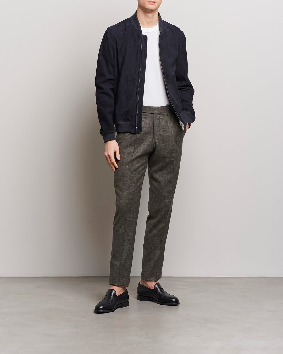 Uomini | Pantaloni | PT01 | Gentleman Fit Wool/Silk Trousers Dark Brown