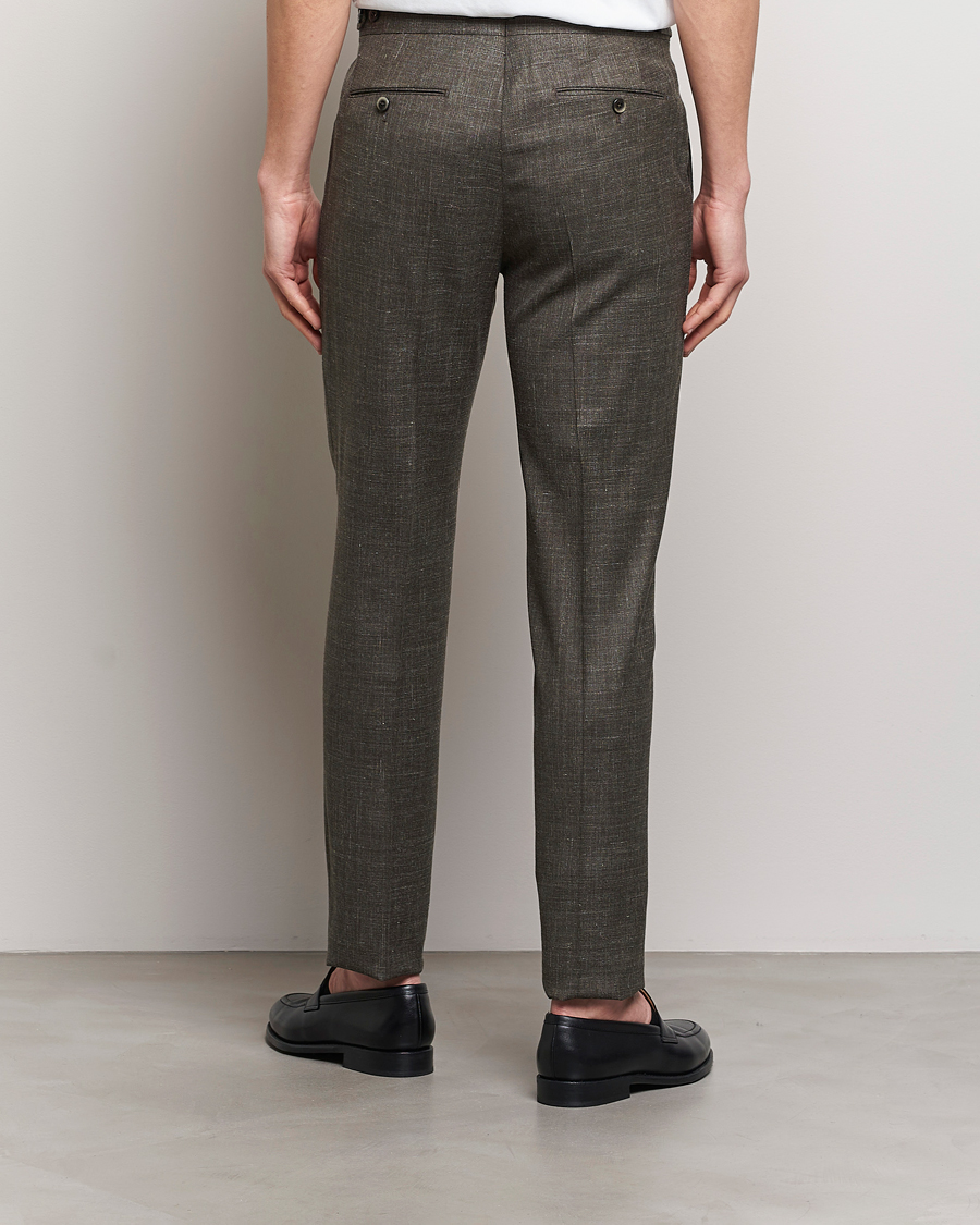 Uomini | Pantaloni | PT01 | Gentleman Fit Wool/Silk Trousers Dark Brown