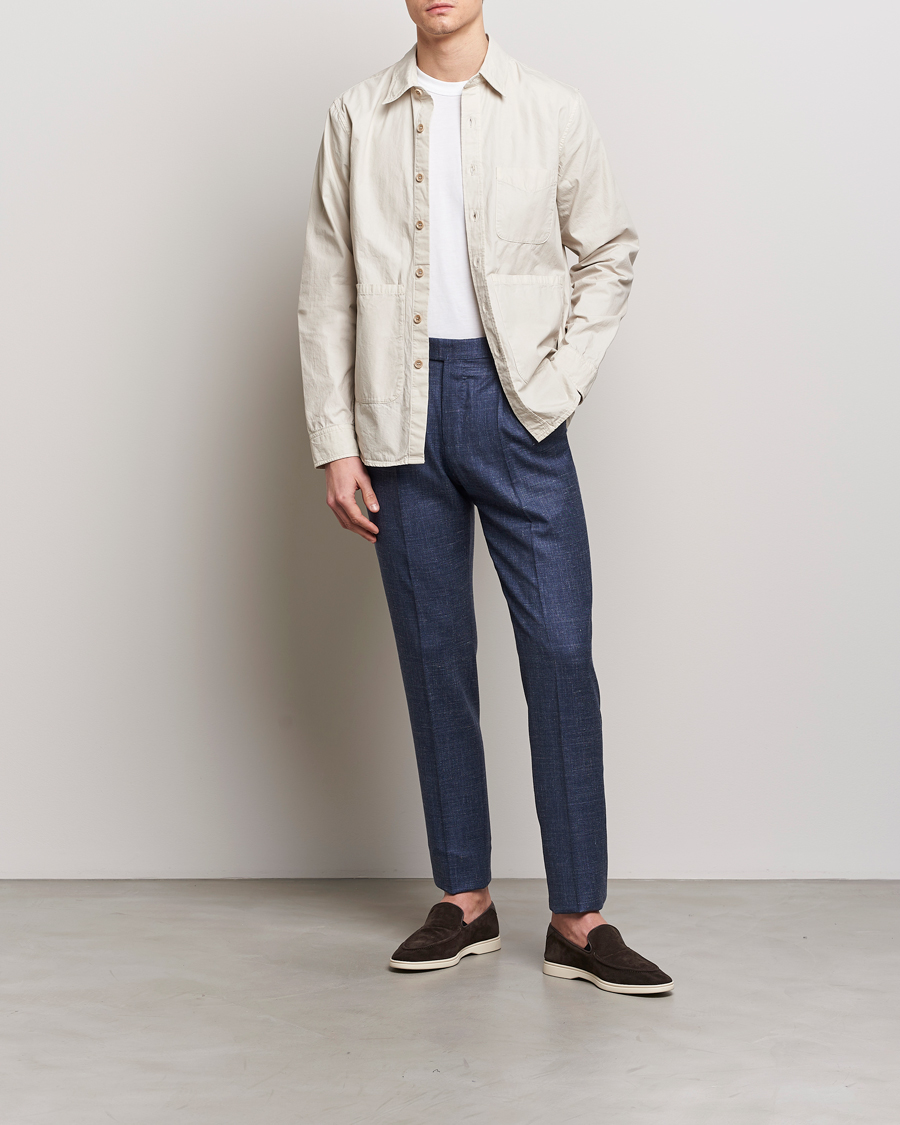 Uomini | Pantaloni | PT01 | Gentleman Fit Wool/Silk Trousers Navy
