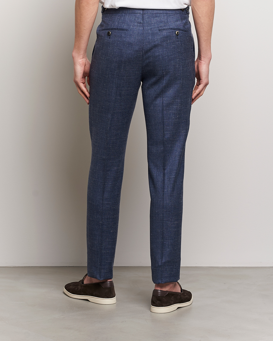 Uomini | Pantaloni | PT01 | Gentleman Fit Wool/Silk Trousers Navy