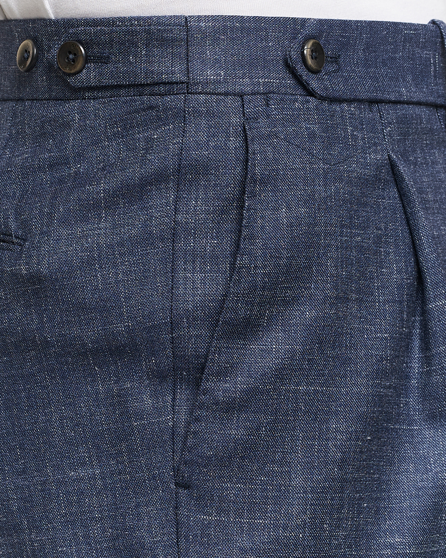 Uomini | Pantaloni | PT01 | Gentleman Fit Wool/Silk Trousers Navy