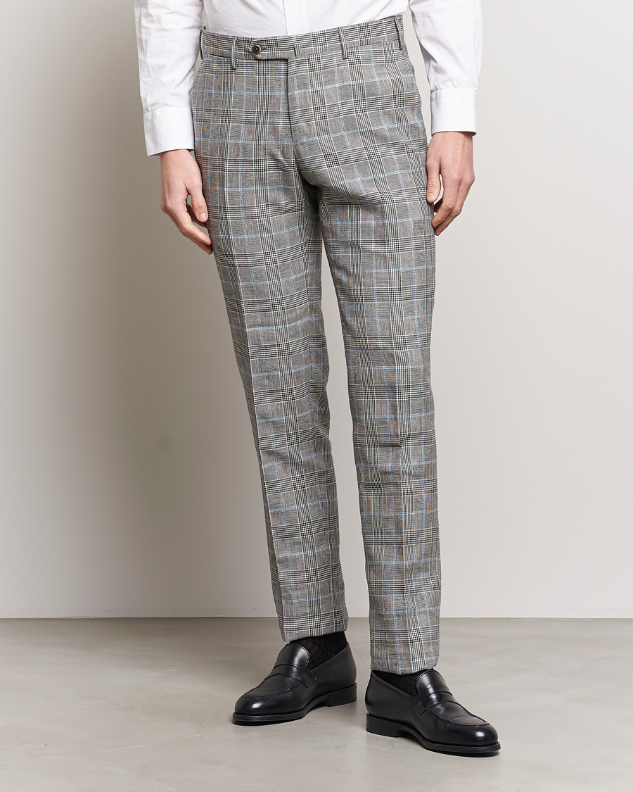 Uomini | Pantaloni | PT01 | Slim Fit Glencheck Trousers Grey/Blue