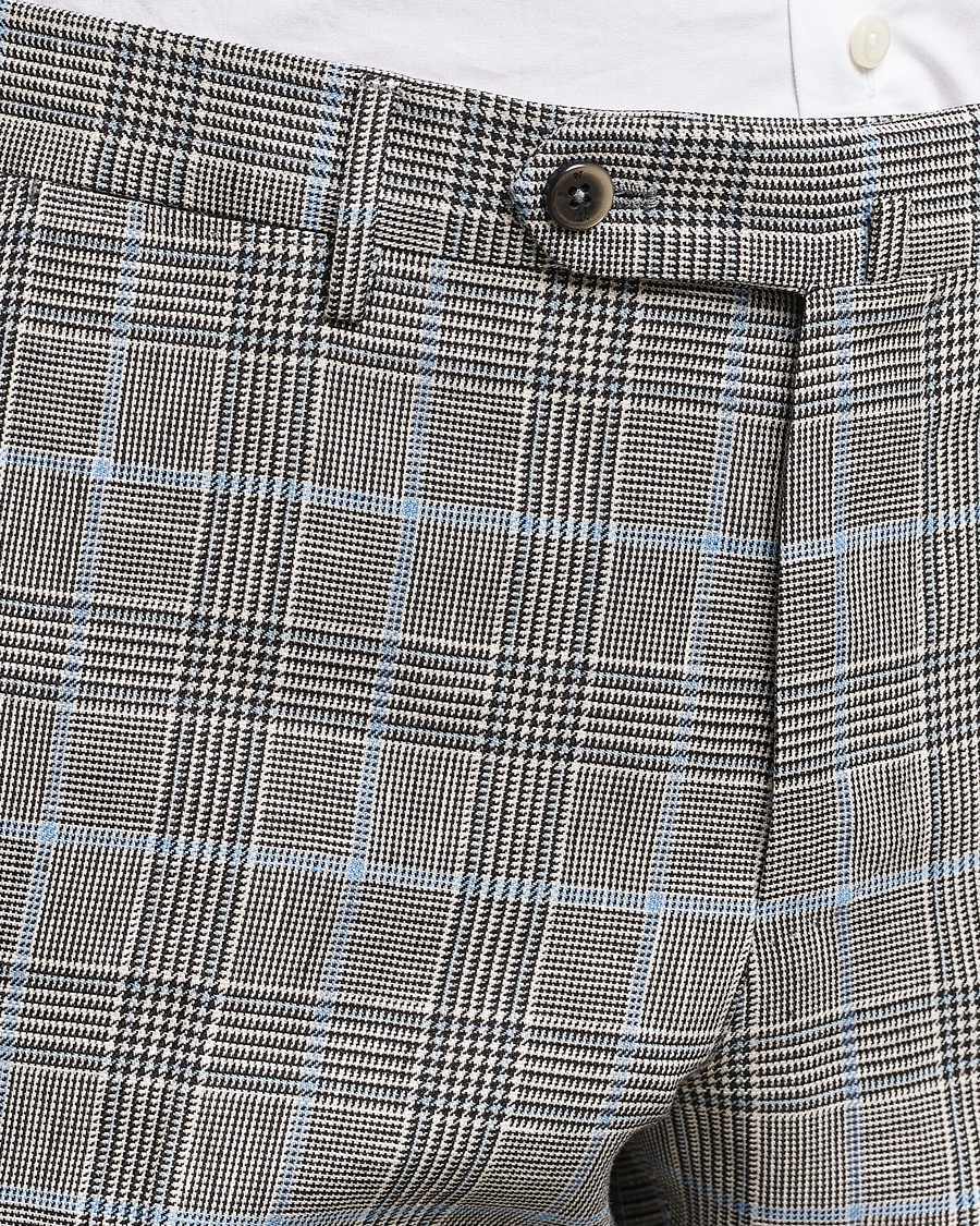 Uomini | Pantaloni | PT01 | Slim Fit Glencheck Trousers Grey/Blue
