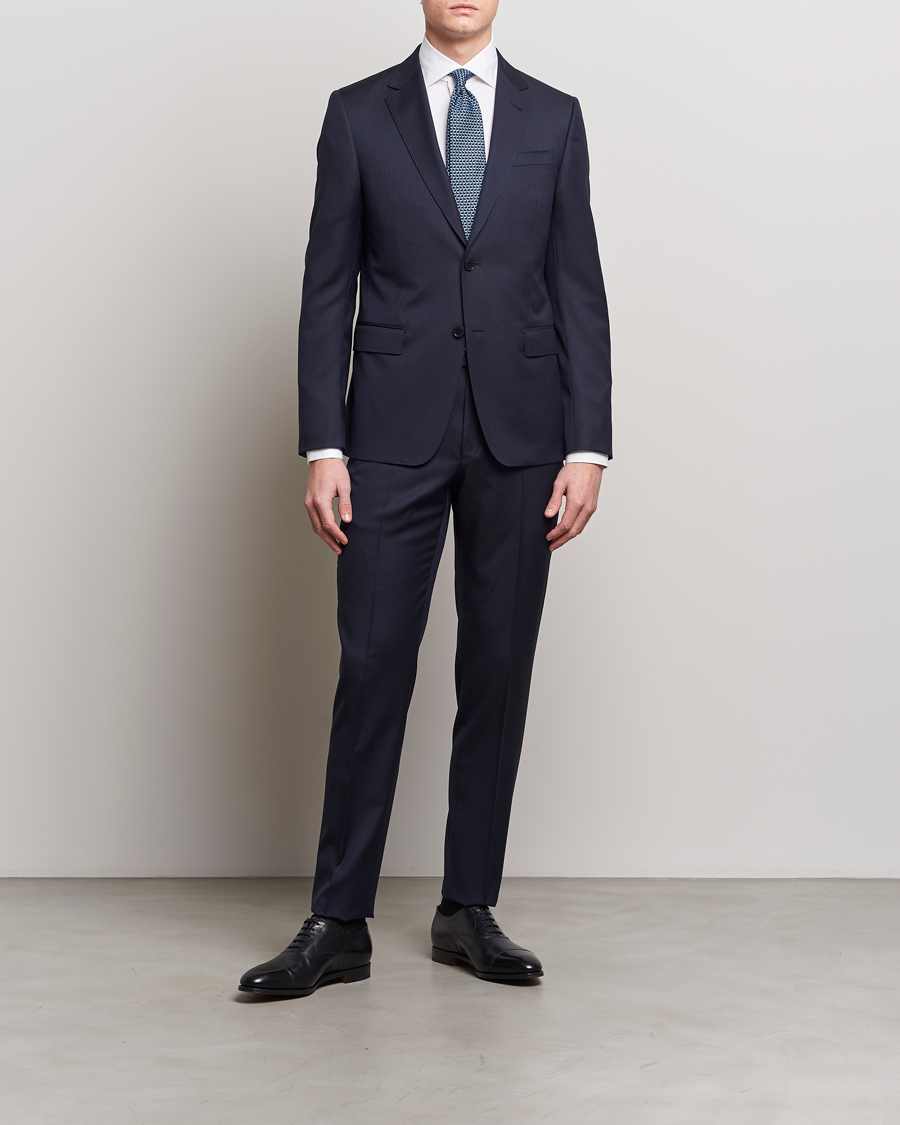 Uomini | Abiti | Zegna | Tailored Wool Striped Suit Navy