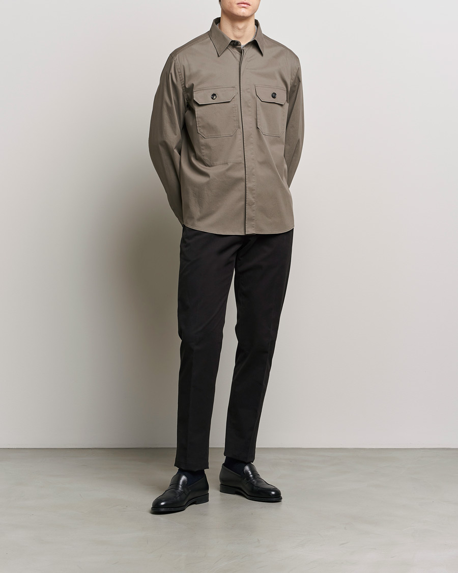 Uomini | Camicie | Zegna | Premium Cotton Overshirt Olive